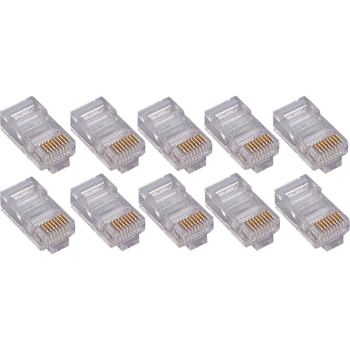 4XEM 50 Pack Cat6 RJ45 Modular Ethernet Plugs for Stranded or Solid CAT6 Cable - 50 Pack Modular RJ45 Ethernet ends for Cat6 stranded or solid CAT6 cable - 1 x RJ-45 Male - Gold-plated Contacts - 4X50PKC6 - eCommerce Business Prime