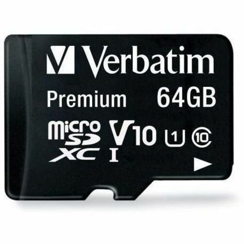 Verbatim 64GB Premium microSDXC Memory Card with Adapter, UHS-I Class 10 - UHS-1/Class 10 - 1pk - 44084 - eCommerce Business Prime