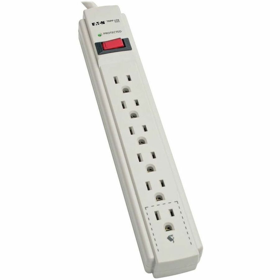 Tripp Lite Surge Protector Power Strip 120V 6 Outlet 8' Cord 990 Joule Flat Plug - 6 x NEMA 5-15R - 1875 VA - 990 J - 120 V AC, 125 V AC Input - TLP608 - eCommerce Business Prime