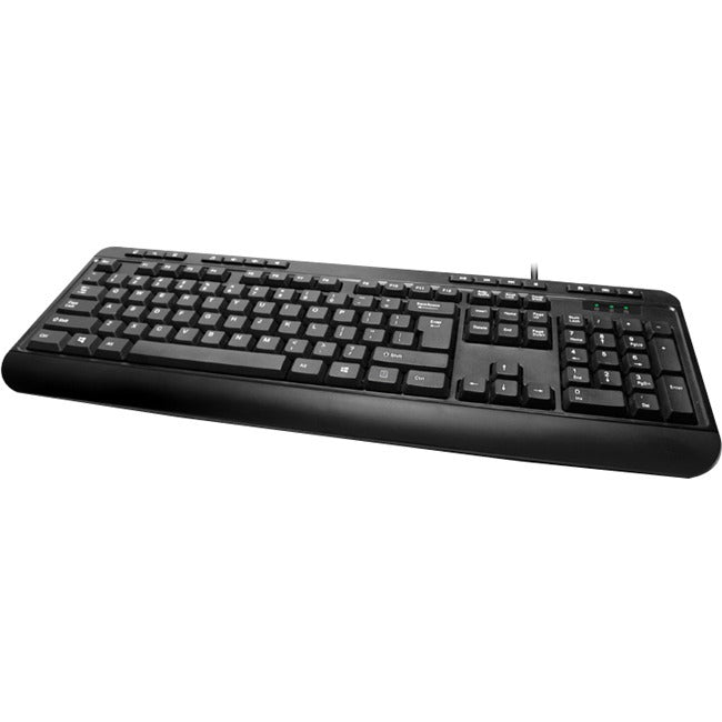 Adesso AKB-132 - Spill-Resistant Multimedia Desktop Keyboard (PS/2) - Cable Connectivity - PS/2 Interface - 104 Key Media Player, Volume Down, Volume Up, Mute, Play/Pause, Previous Track, Next Track, ...  - AKB-132PB - eCommerce Business Prime