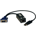 Tripp Lite USB Single Server Interface Unit Virtual Media KVM Switch HD15 USB RJ45 TAA - RJ-45/USB/VGA for KVM Switch - 1 Pack - 1 x HD-15 Male VGA, 1 x RJ-45 Female Network - 1 x Type A Male USB - B078-101-USB-1 - eCommerce Business Prime
