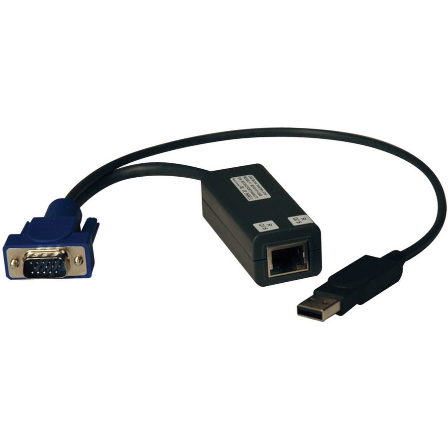 Tripp Lite USB Single Server Interface Unit Virtual Media KVM Switch HD15 USB RJ45 TAA - RJ-45/USB/VGA for KVM Switch - 1 Pack - 1 x HD-15 Male VGA, 1 x RJ-45 Female Network - 1 x Type A Male USB - B078-101-USB-1 - eCommerce Business Prime
