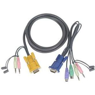 IOGEAR All-in-one bonded KVM PS/2 Shielded Cable with Audio - 9.84ft - 2L5303P - eCommerce Business Prime