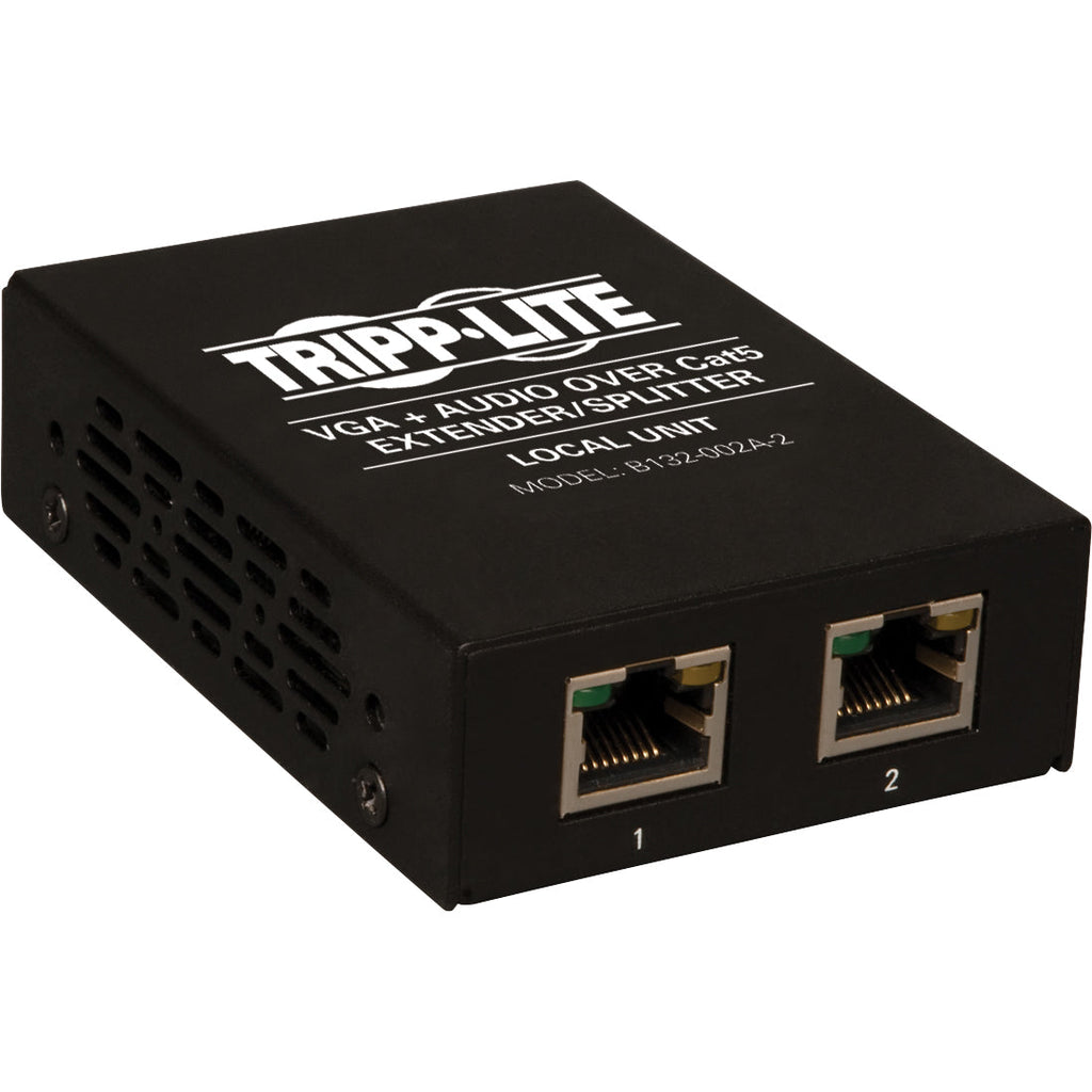 Tripp Lite 2-Port VGA with Audio over Cat5 / Cat6 Extender Splitter, Transmitter - with EDID Copy, 1920x1440 at 60Hz - B132-002A-2 - eCommerce Business Prime