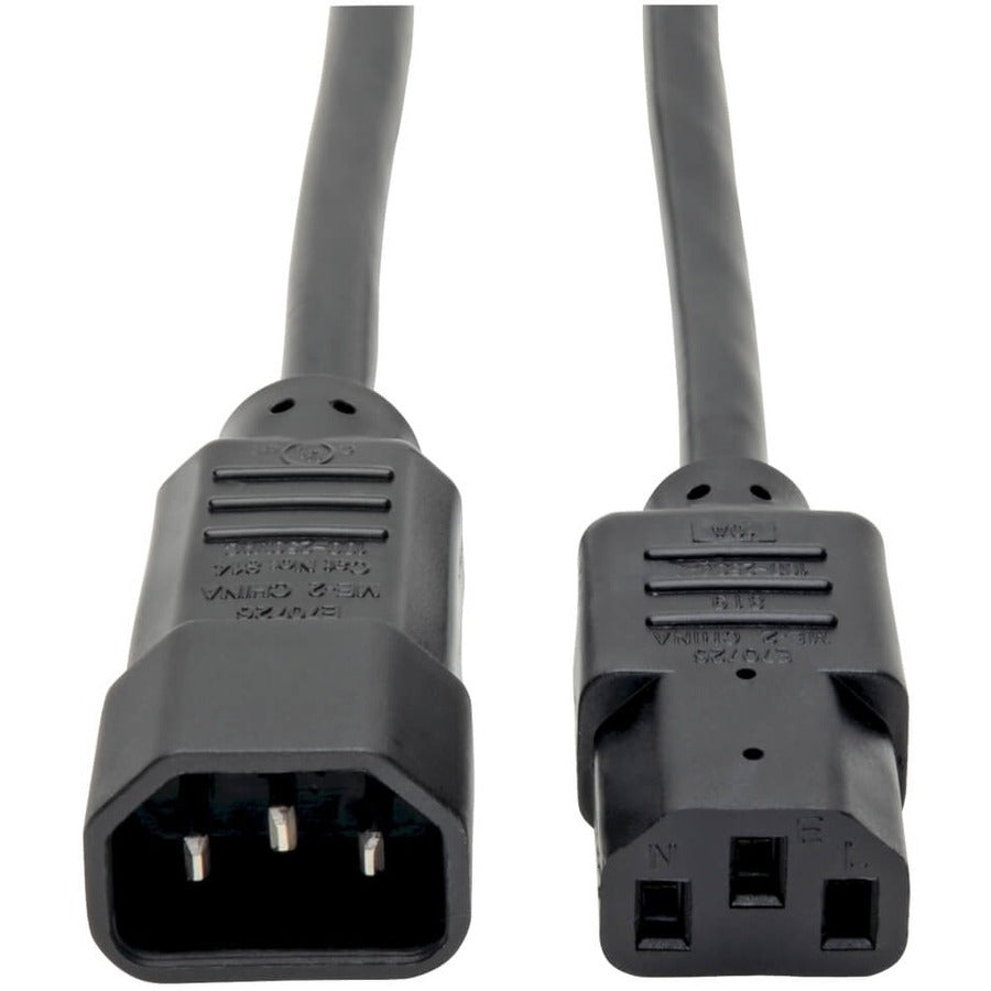 Tripp Lite Computer Power Extension Cord Adapter 10A 18AWG C14 to C13 1ft - 10A, 18AWG (IEC-320-C14 to IEC-320-C13) 1-ft. - P004-001 - eCommerce Business Prime