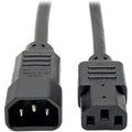 Tripp Lite Computer Power Extension Cord Adapter 13A 16AWG C14 to C13 2ft - 13A, 16AWG (IEC-320-C14 to IEC-320-C13) 2-ft. - P004-002-13A - eCommerce Business Prime