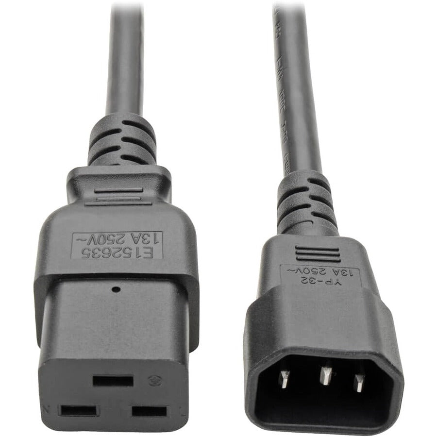 Tripp Lite Heavy Duty Power Extension Cord 16 AWG 10A C19 to C14 6' 6 ft - (IEC-320-C19 to IEC-320-C14) 6-ft. - P047-006-10A - eCommerce Business Prime