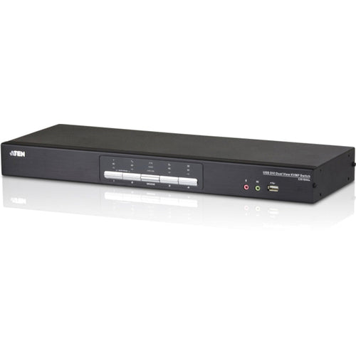 ATEN 4-Port USB DVI Dual View KVMP Switch-TAA Compliant - 4 Computer(s) - 1 Local User(s) - 2560 x 1600 - 1 x Network (RJ-45) - 8 x USB - 10 x DVI - CS1644A - eCommerce Business Prime