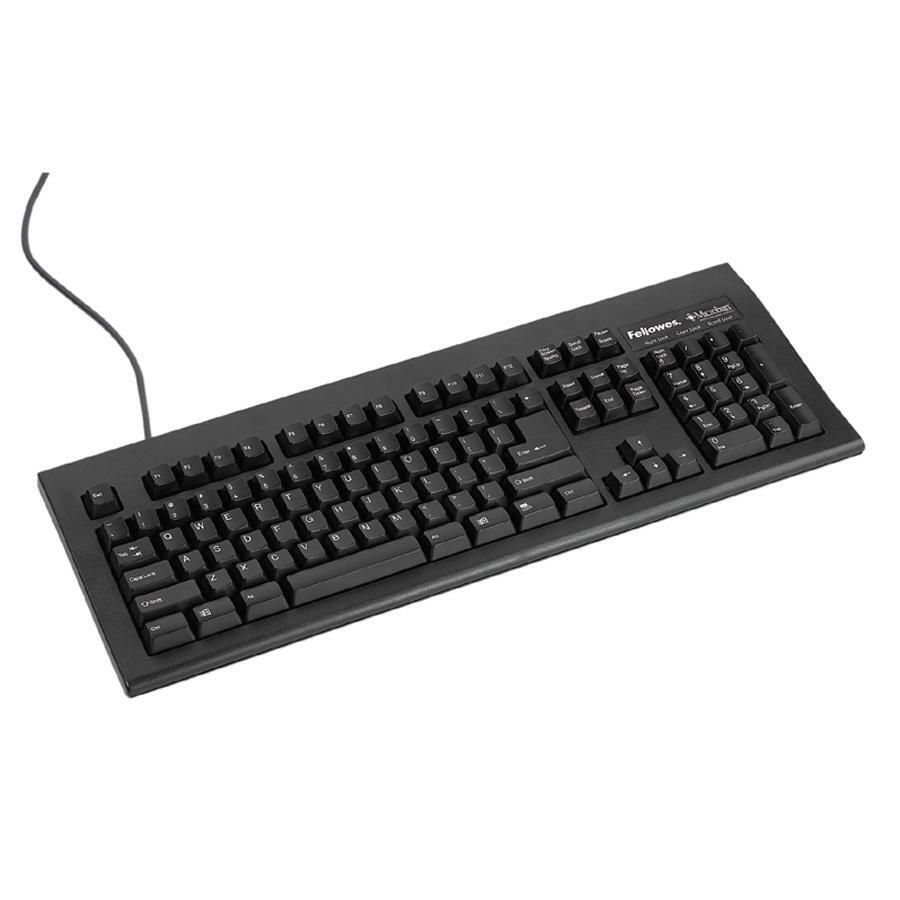 Fellowes Basic 104 Keyboard with Microban Protection - Cable Connectivity - PS/2 Interface - 104 Key - Computer - Black - 98914 - eCommerce Business Prime