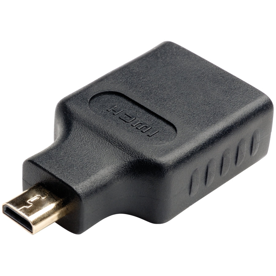 Tripp Lite HDMI to Micro HDMI Adapter Converter, 1080p (F/M) - 1 x HDMI (Micro Type D) Digital Audio/Video Male - 1 x HDMI Digital Audio/Video Female - 1920 x 1080 Supported - Gold Connector - Black - P142-000-MICRO - eCommerce Business Prime