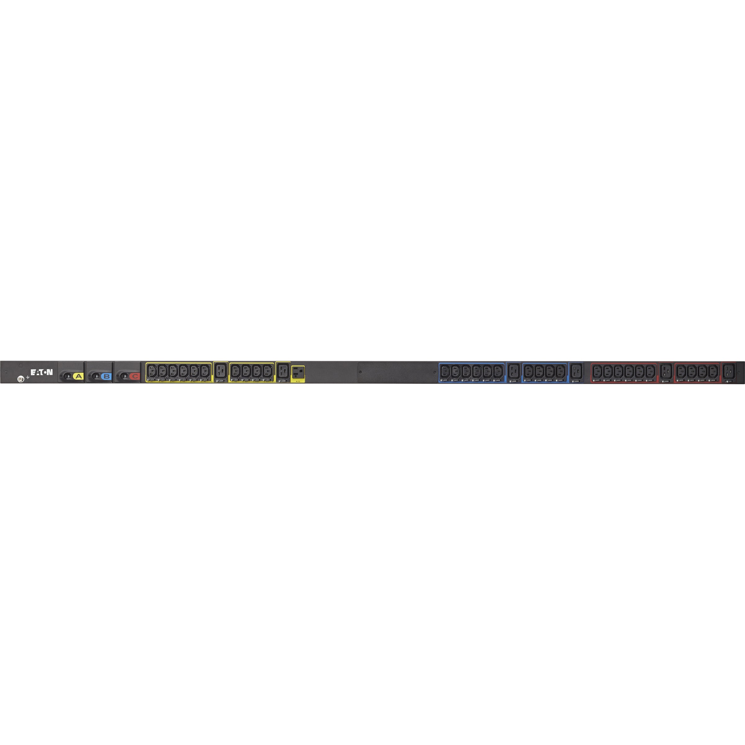 Eaton Basic rack PDU, 0U, L21-30P input, 8.64 kW max, 120/208V, 24A, 10 ft cord, Three-phase, Outlets: (1) 5-20R, (30) C13 Outlet grip, (6) C19 Outlet grip - ePDU G3 Basic 38U-A; 8.64 KW; IN: L21-30P ...  - EBA310-10 - eCommerce Business Prime