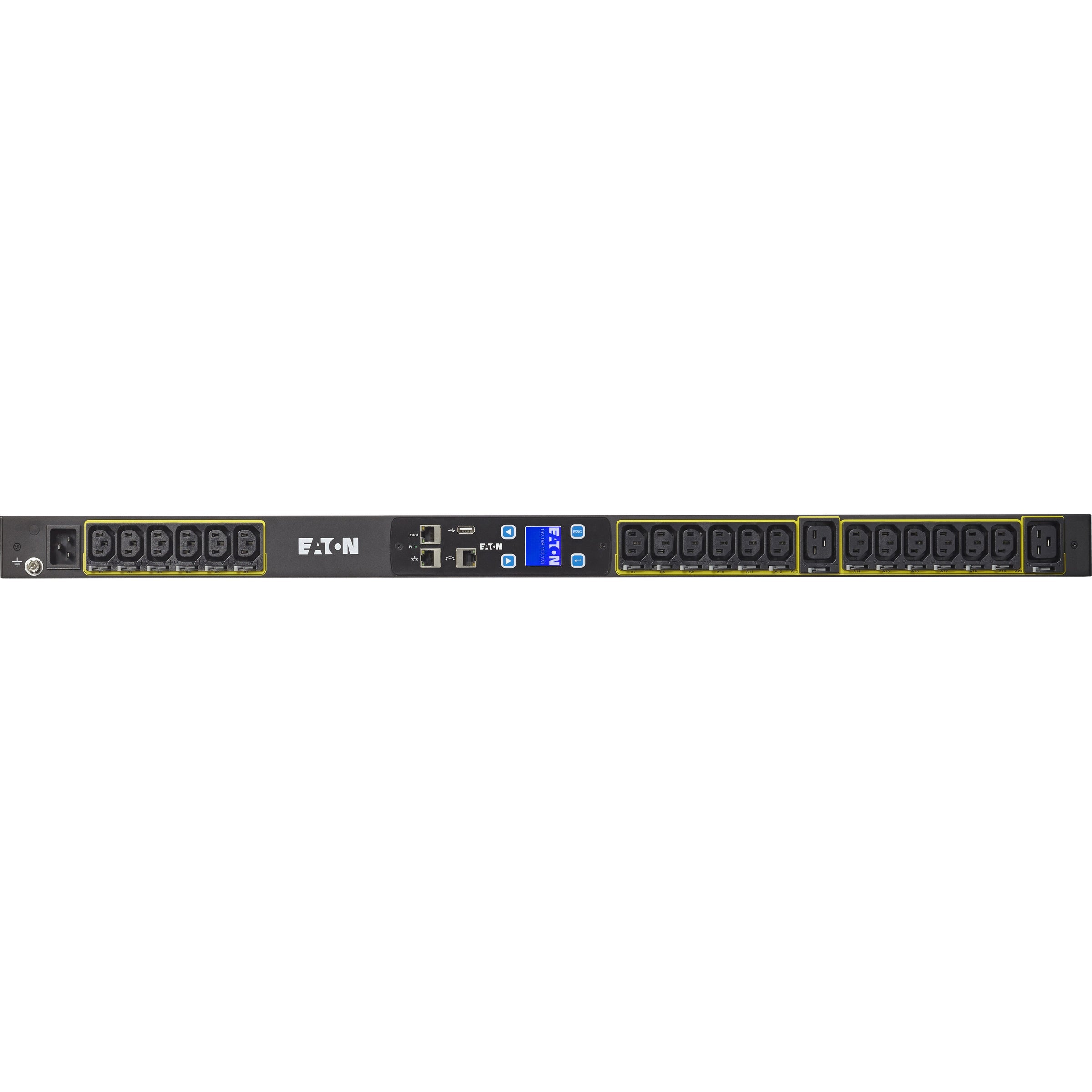 Eaton Metered Input Rack PDU 3.84 kW max 100-240V 16A 0U Single-Phase PDU - IEC 60320 C20 - 18 x IEC 60320 C13, 2 x IEC 60320 C19 - 120 V AC, 230 V AC - 3840 W - Network (RJ-45) - 21U - Rack-mountable - EMI103-10 - eCommerce Business Prime