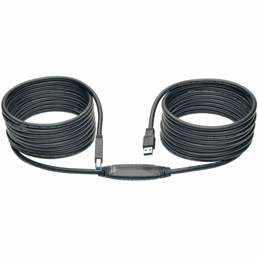 Tripp Lite 25ft USB 3.0 SuperSpeed Active Repeater Cable A Male/B Male 25' - USB for Printer - 25 ft - 1 x Type A Male USB - 1 x Type B Male USB - Black - U328-025 - eCommerce Business Prime