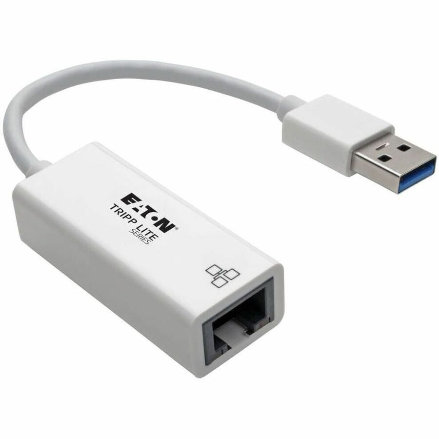 Tripp Lite USB 3.0 SuperSpeed to Gigabit Ethernet NIC Network Adapter RJ45 10/100/1000 White - USB 3.0 - 1 x Network (RJ-45) - Twisted Pair - U336-000-GBW - eCommerce Business Prime