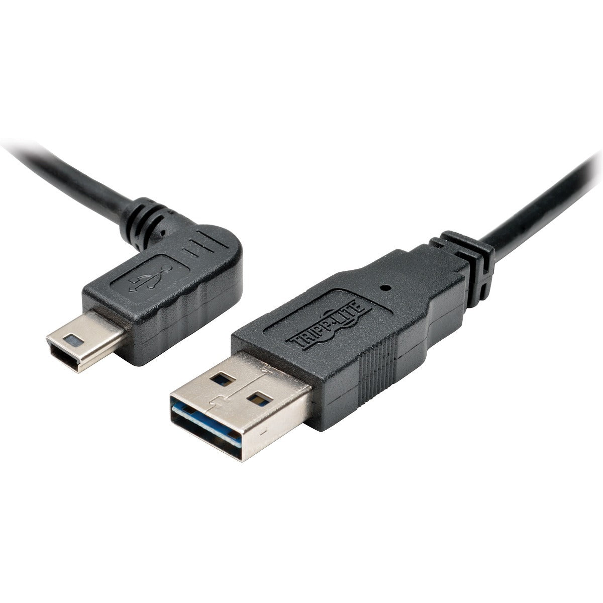 Tripp Lite 6ft USB 2.0 High Speed Cable Reversible A to Left Angle 5Pin Mini B M/M - USB for PDA, Camera, Cellular Phone - 6 ft - 1 x Type A Male USB - 1 x Type B Male Mini USB - Gold-plated Contacts,...  - UR030-006-LAB - eCommerce Business Prime