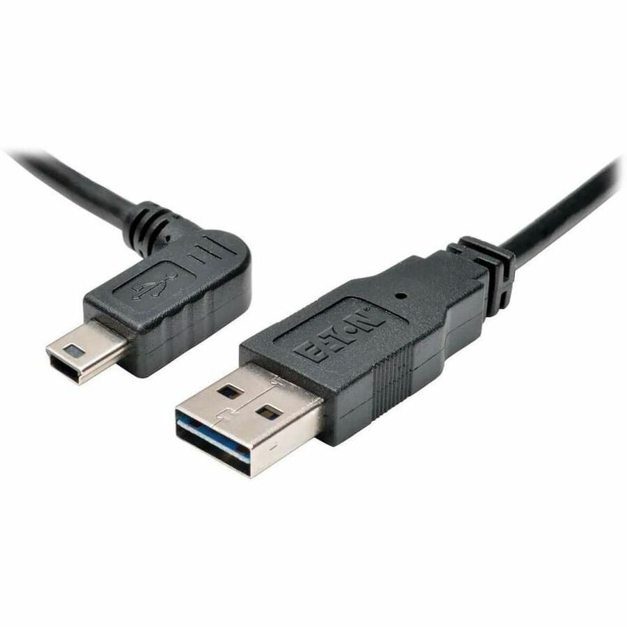Tripp Lite 6ft USB 2.0 High Speed Cable Reversible A to Left Angle 5Pin Mini B M/M - USB for PDA, Camera, Cellular Phone - 6 ft - 1 x Type A Male USB - 1 x Type B Male Mini USB - Gold-plated Contacts,...  - UR030-006-LAB - eCommerce Business Prime