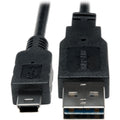 Tripp Lite 1ft USB 2.0 High Speed Converter Adapter Cable Reversible A to 5Pin Mini B M/M - (Reversible A to 5Pin Mini-B M/M) 1-ft. - UR030-001