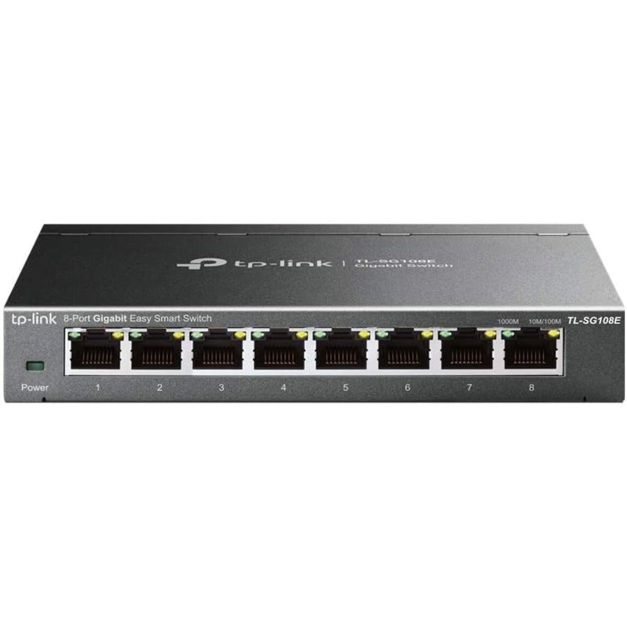 TP-LINK TL-SG108E - 8-Port Gigabit Easy Smart Switch - Limited Lifetime Protection - Plug & Play - Desktop/Wall-Mount - Sturdy Metal w/ Shielded Ports - Support QoS, Vlan, IGMP and LAG - TL-SG108E - eCommerce Business Prime
