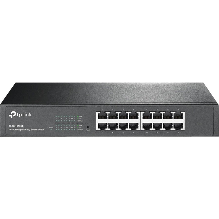 TP-LINK TL-SG1016DE - 16-Port Gigabit Easy Smart Switch - Limited Lifetime Protection - Plug & Play - Desktop/Rackmount - Sturdy Metal w/ Shielded Ports - Support QoS, Vlan, IGMP & Link Aggregation - TL-SG1016DE - eCommerce Business Prime