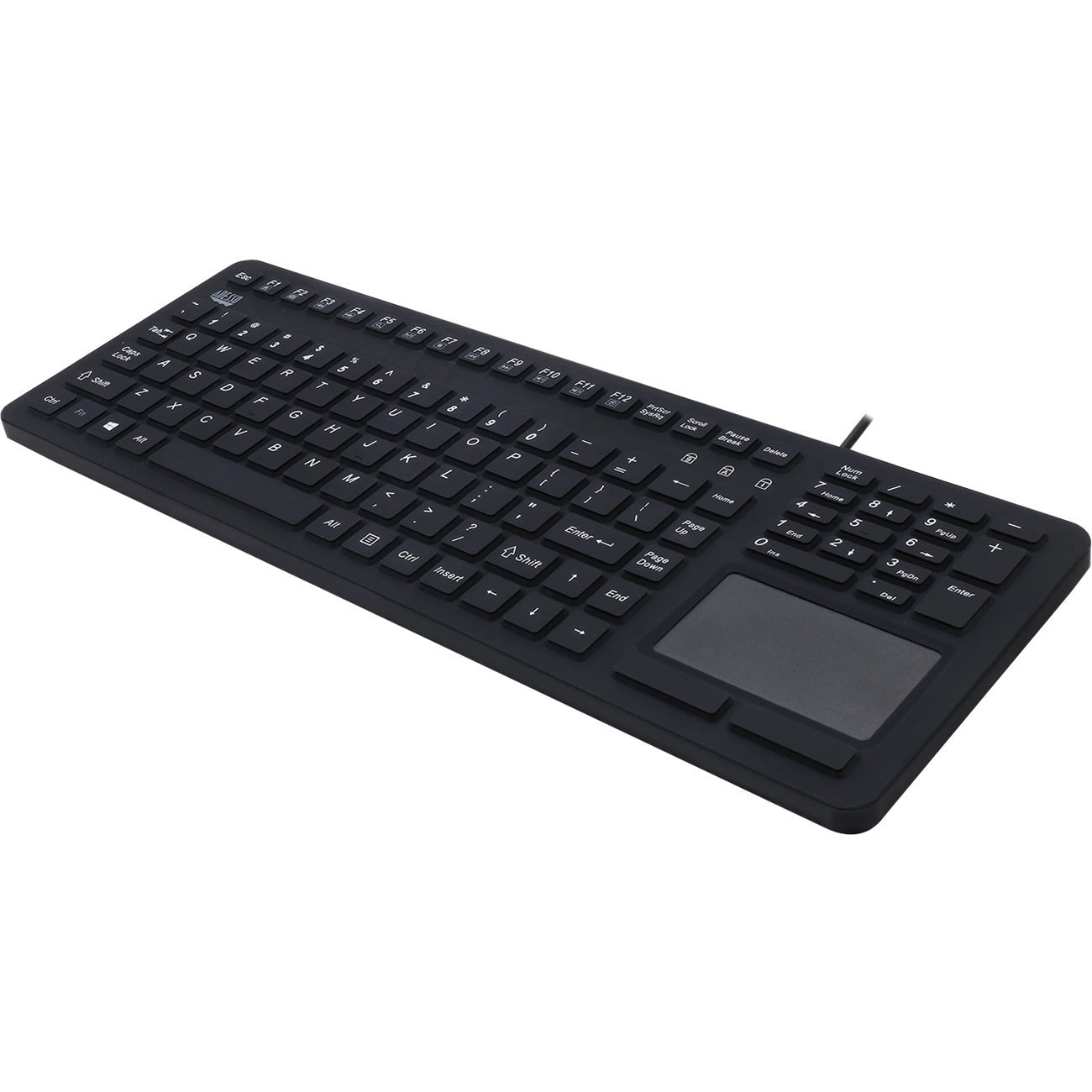 Adesso Antimicrobial Waterproof Touchpad Keyboard - Cable Connectivity - USB Interface - 108 Key Windows Key Hot Key(s) - English (US) - MAC - TouchPad - PC, Mac OS, iOS, Windows - Membrane Keyswitch ...  - AKB-270UB - eCommerce Business Prime
