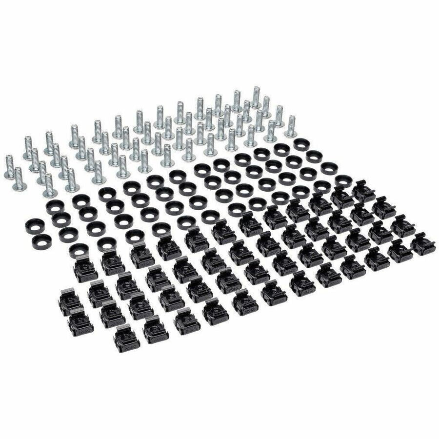Tripp Lite 50PC Rack Enclosure Square Hole Hardware 12-24 Screws & Washers - Cage Nut, Rack Screw, Cup Washer - Pan - 50 - SRCAGENUTS1224 - eCommerce Business Prime