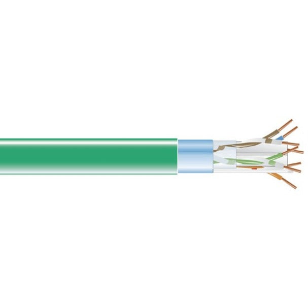 Black Box CAT6 400-MHz Solid Bulk Cable F/UTP CMR PVC GN 1000FT Spool - 1000 ft Category 6 Network Cable for Network Device - First End: Bare Wire - Second End: Bare Wire - 1 Gbit/s - Shielding - CMR  - EVNSL0607A-1000 - eCommerce Business Prime