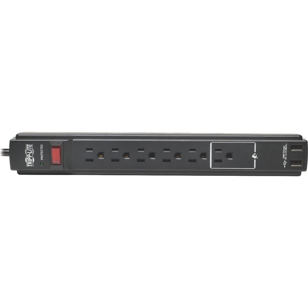 Tripp Lite Surge Protector Power Strip 120V USB 6 Outlet 6' Cord 990 Joule TAA - 6 x NEMA 5-15R - 1875 VA - 990 J - 120 V AC Input - 5 V DC Output - TAA Compliant - TLP606USBBTAA - eCommerce Business Prime