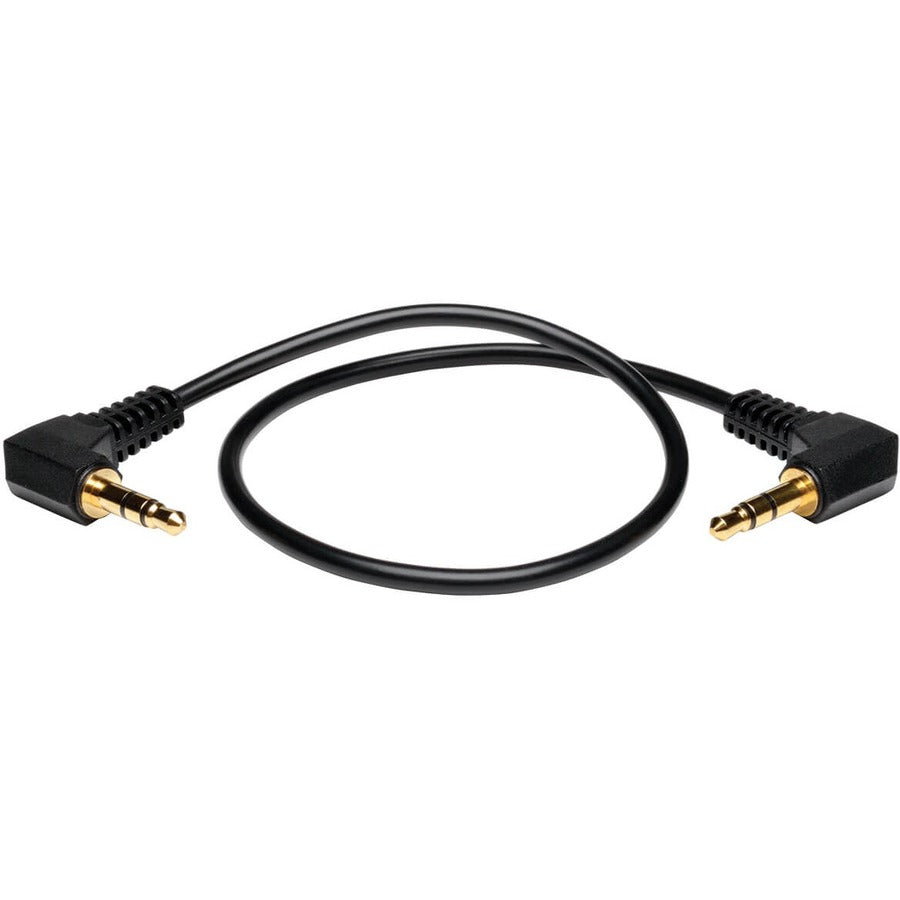 Tripp Lite 1ft Mini Stereo Audio Cable with Two Right Angle plugs 3.5mm M/M 1' - 1 ft Mini-phone Audio Cable for Audio Device, iPhone, iPod, MP3 Player - First End: 1 x Mini-phone Stereo Audio - Male ...  - P312-001-2RA - eCommerce Business Prime