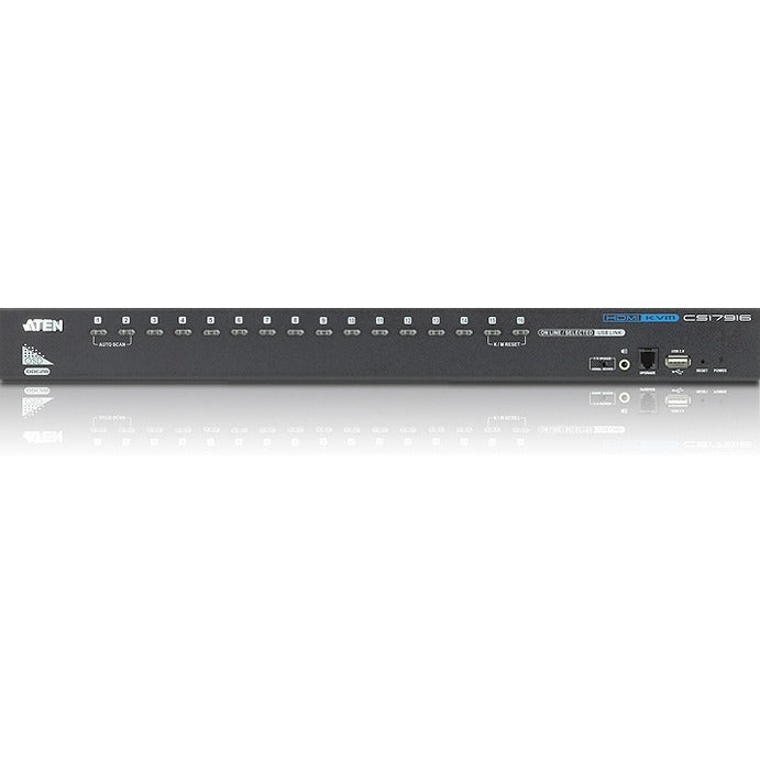 ATEN 16-Port USB HDMI KVM Switch-TAA Compliant - 16 Computer(s) - 1 Local User(s) - 1920 x 1200 - 19 x USB - 17 x HDMI - CS17916 - eCommerce Business Prime