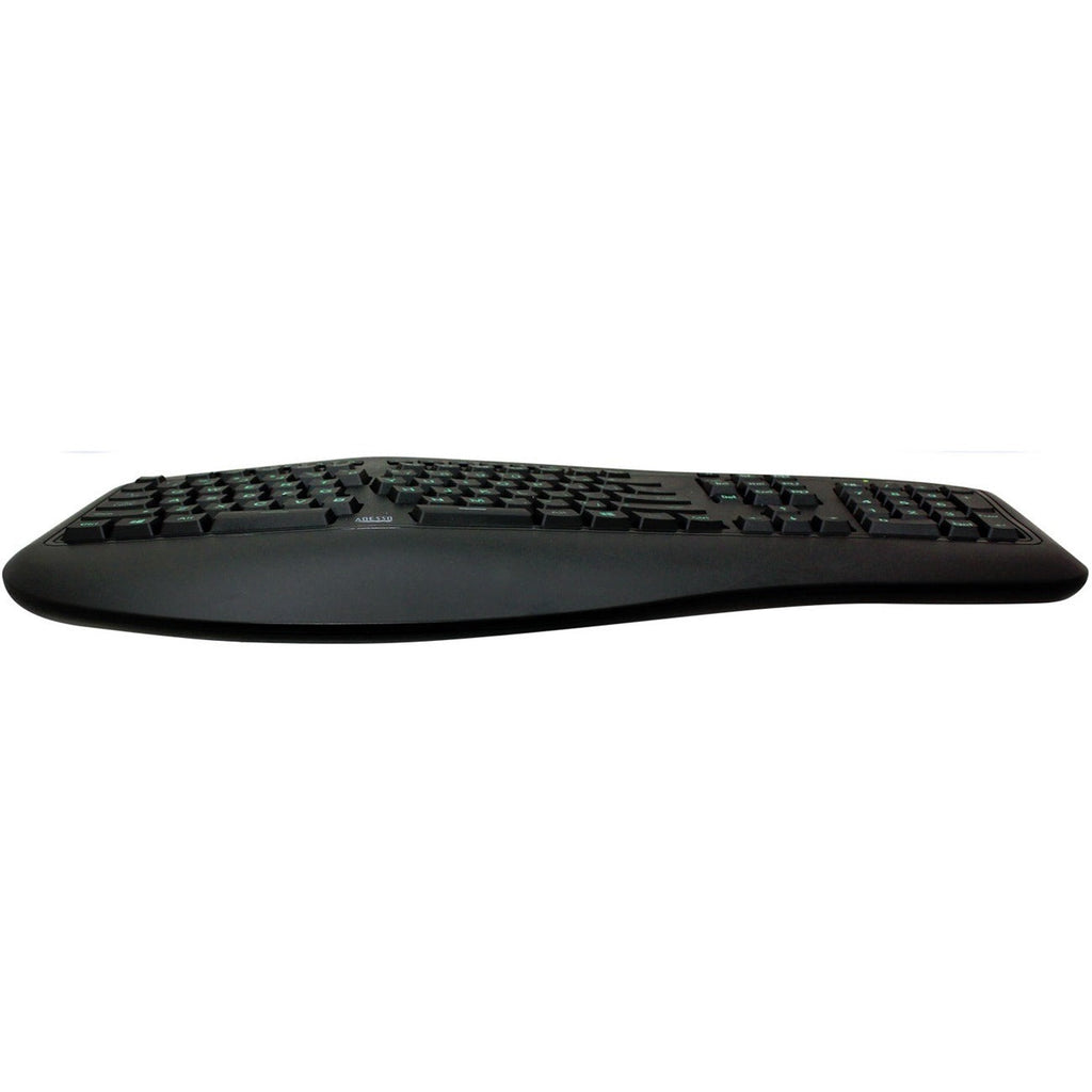 Adesso Color Illuminated Ergonomic Keyboard - Cable Connectivity - USB Interface - 105 Key Media Player, Internet, Multimedia, Play/Pause, Stop, Previous Track, Next Track, Volume Down, Volume Up, Mut...  - AKB-150EB - eCommerce Business Prime