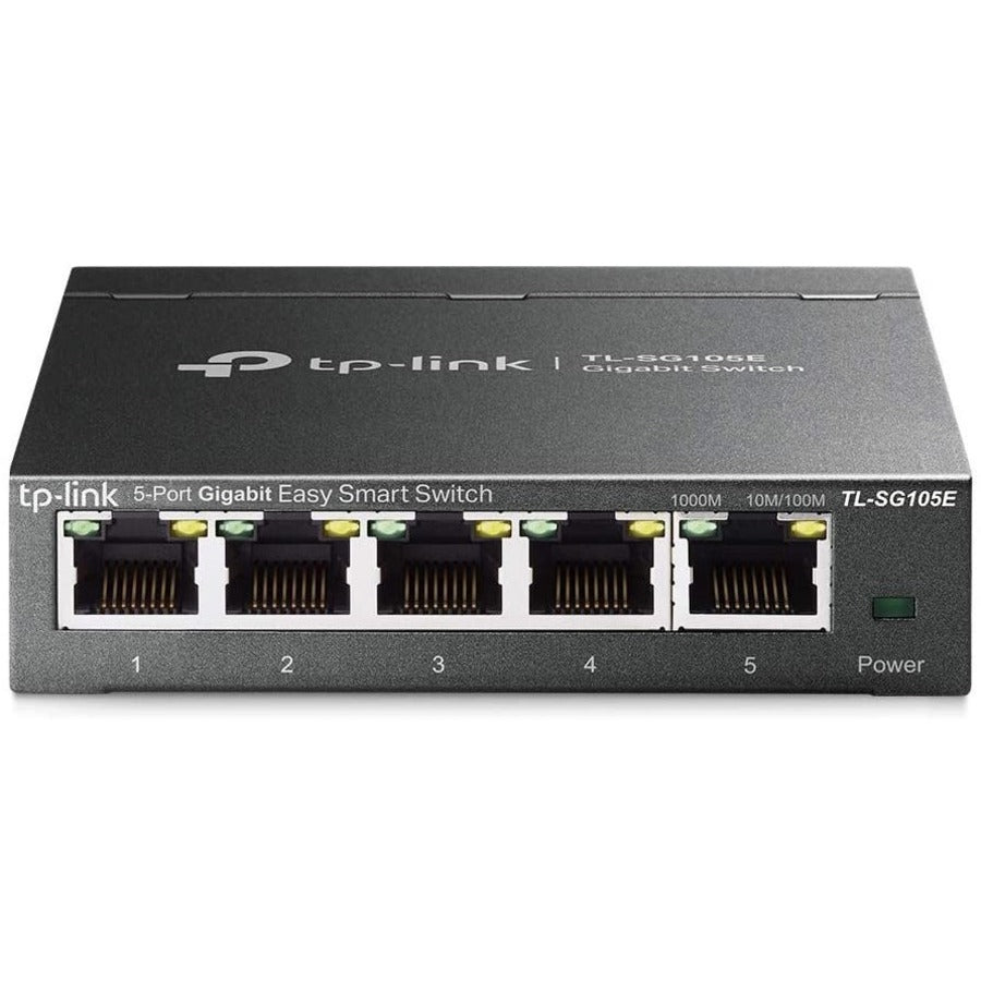TP-LINK TL-SG105E - 5-Port Gigabit Easy Smart Switch - Limited Lifetime Protection - Plug & Play - Desktop/Wall-Mount - Shielded Ports - Support QoS, Vlan, IGMP and Link Aggregation - TL-SG105E - eCommerce Business Prime