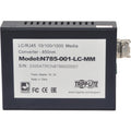 Tripp Lite LC Multimode Fiber Media Converter Gigabit RJ45 10/100/1000 550M 850nm - 1 x Network (RJ-45) - 10/100/1000Base-T, 1000Base-SX - Desktop - N785-001-LC-MM - eCommerce Business Prime