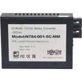 Tripp Lite 10/100 UTP to Multimode Fiber Media Converter RJ45 / SC 550M 850nm - 1 x Network (RJ-45) - 10/100Base-TX, 100Base-FX - Desktop - N784-001-SC-MM - eCommerce Business Prime