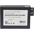 Tripp Lite SC Multimode Fiber Media Converter Gigabit 10/100/1000 RJ45 550M 850nm - 1 x Network (RJ-45) - 10/100/1000Base-T, 1000Base-SX - Desktop - N785-001-SC-MM - eCommerce Business Prime
