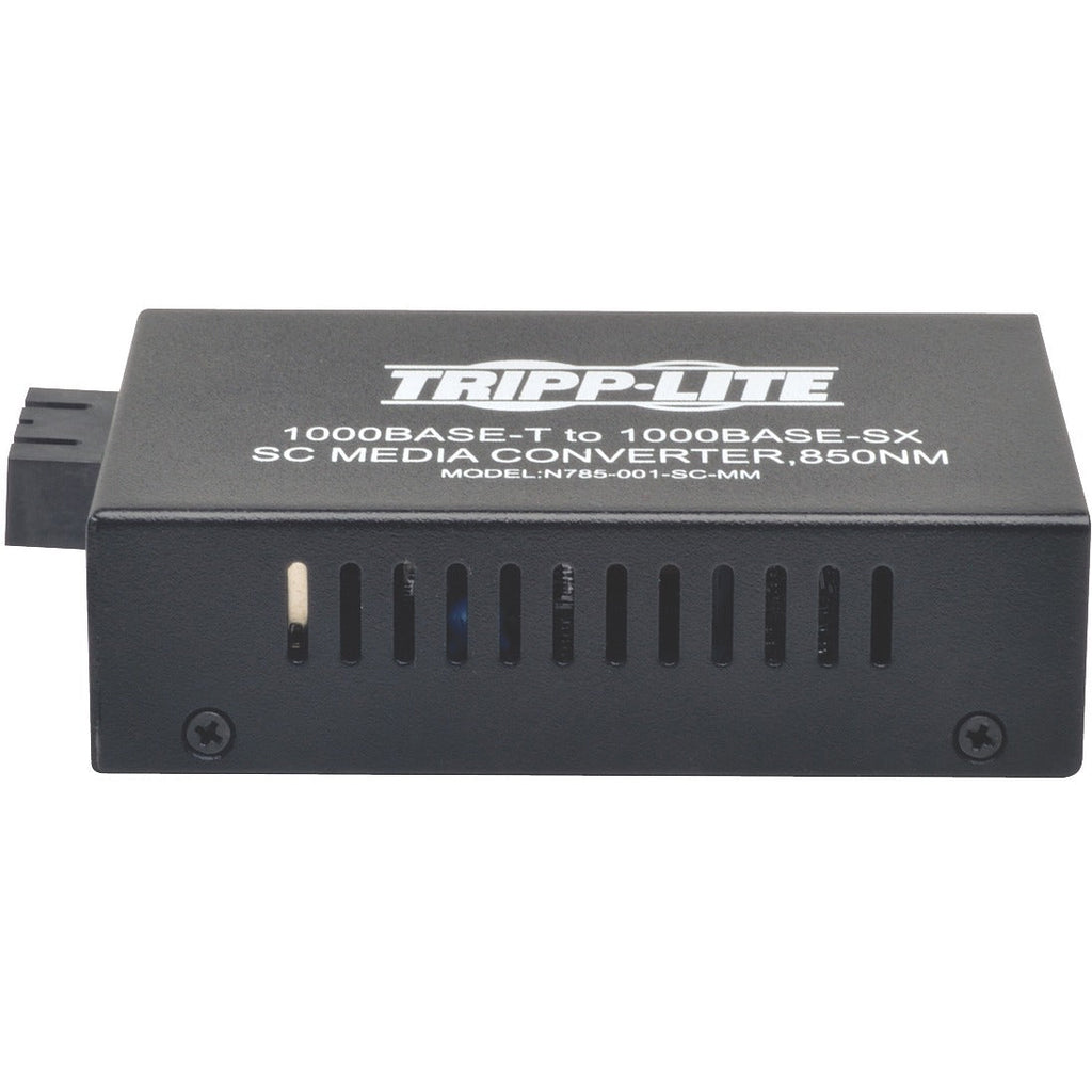 Tripp Lite SC Multimode Fiber Media Converter Gigabit 10/100/1000 RJ45 550M 850nm - 1 x Network (RJ-45) - 10/100/1000Base-T, 1000Base-SX - Desktop - N785-001-SC-MM - eCommerce Business Prime