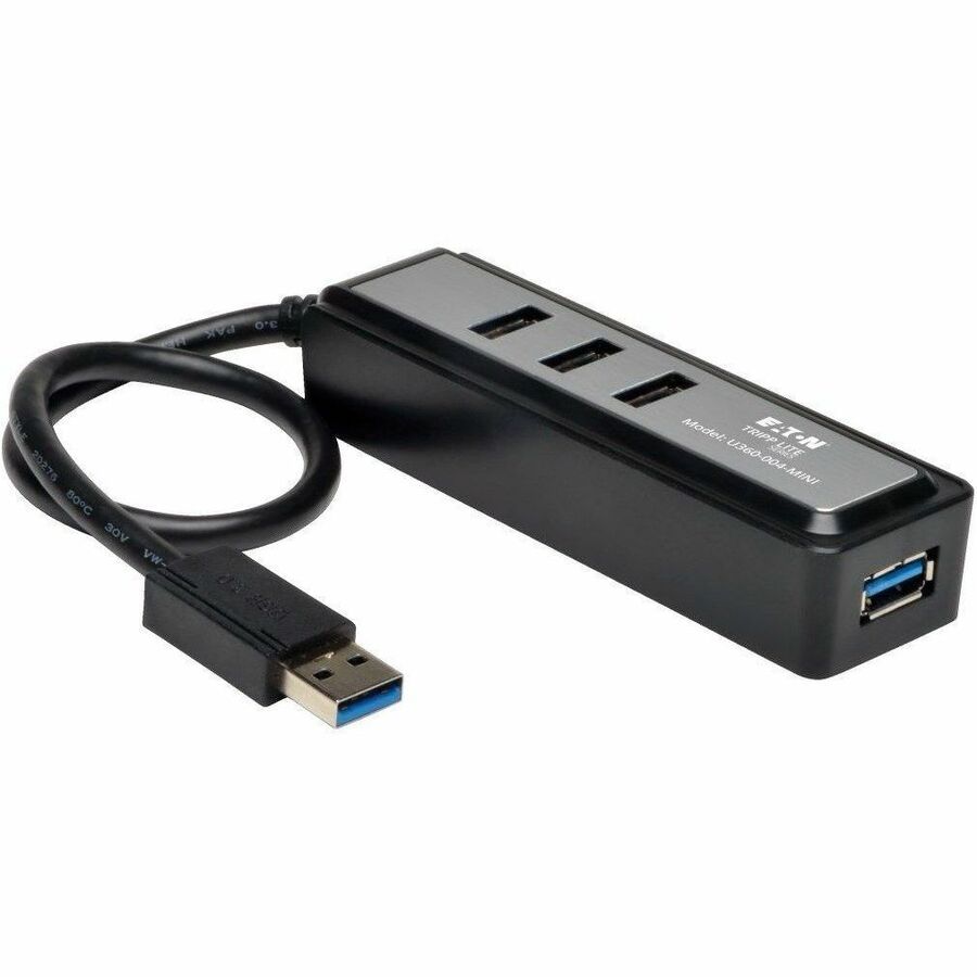 Tripp Lite Portable 4-Port USB 3.0 Superspeed Mini Hub w/ Built In Cable - USB - External - 4 USB 3.0 Port(s) with Built In Cable - U360-004-MINI - eCommerce Business Prime