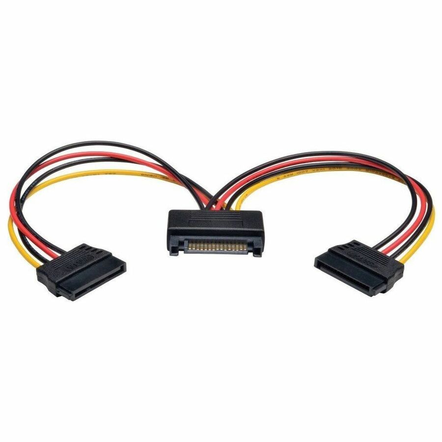Tripp Lite 15-Pin Serial ATA SATA Power Y Splitter Cable Adapter M/F 6 Inch - For SATA Drive - Red - 6 Inch - P947-06N-2P15 - eCommerce Business Prime