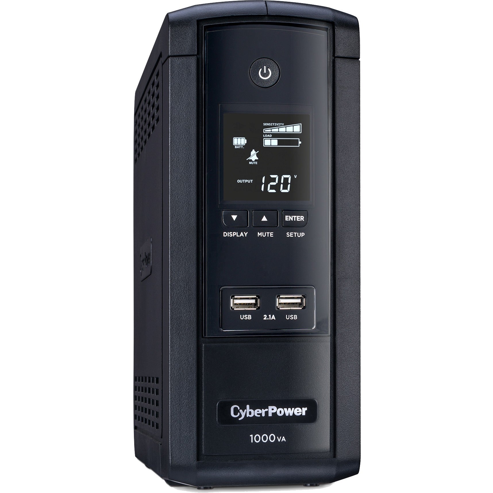 CyberPower BRG1000AVRLCD Intelligent LCD UPS Systems - 1000VA/600W, 120 VAC, NEMA 5-15P, Mini-Tower, 10 Outlets, LCD, PowerPanel&reg; Personal, $350000 CEG, 5YR Warranty - BRG1000AVRLCD - eCommerce Business Prime