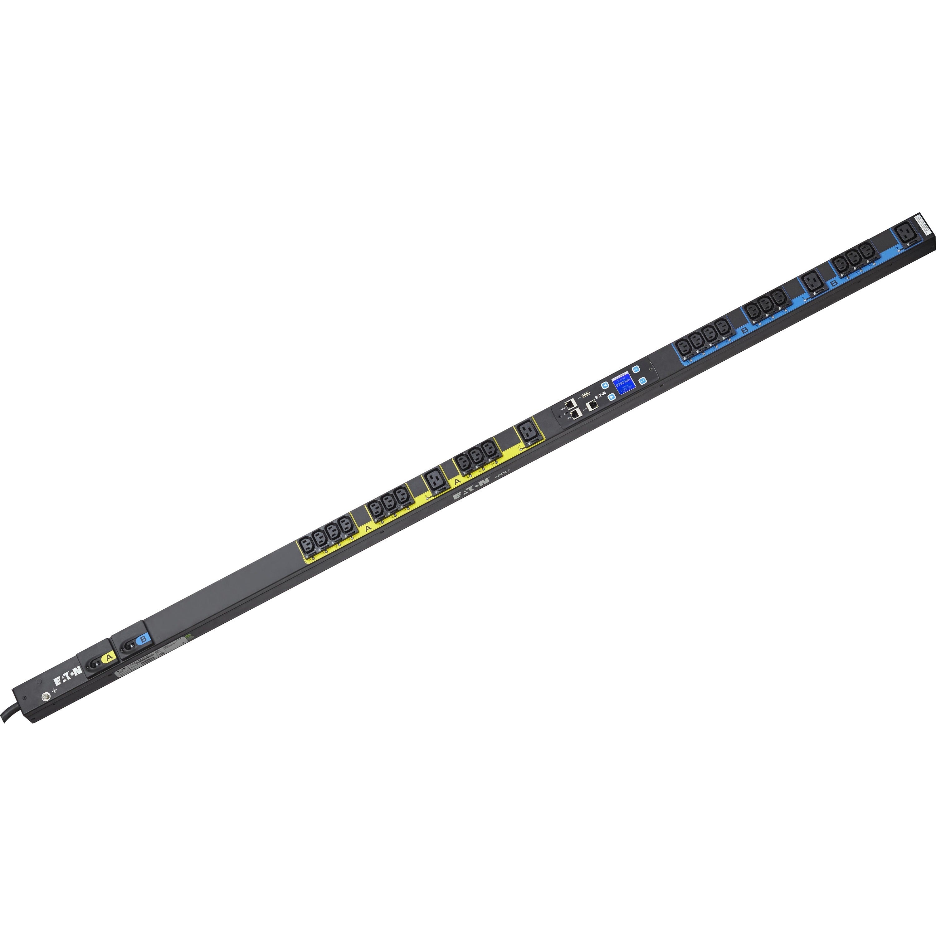 Eaton Managed Rack PDU 5.76 kW max 200-240V 24A 24 Outlet Single-Phase PDU - Switched - NEMA L6-30P - 20 x IEC 60320 C13, 4 x IEC 60320 C19 - 230 V AC - 5760 W - Network (RJ-45) - 38U - Vertical - EMA107-10 - eCommerce Business Prime
