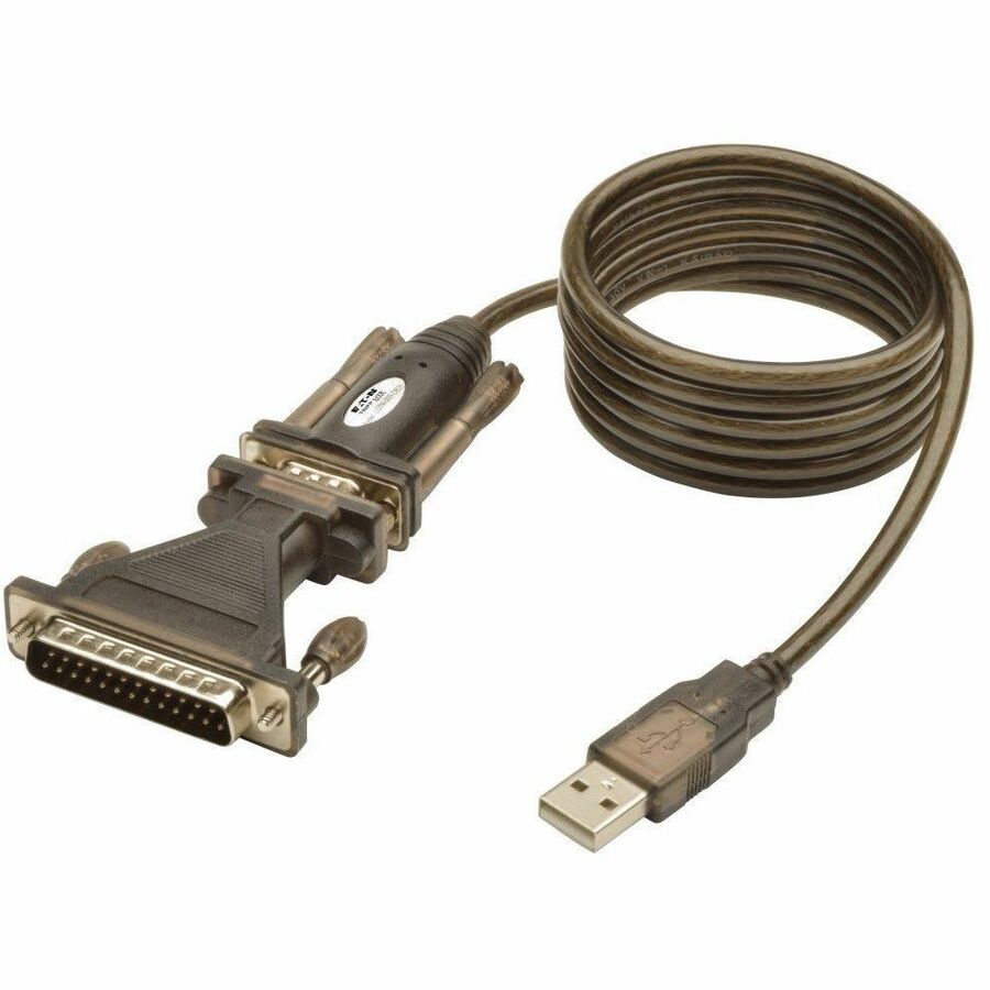 Tripp Lite USB to RS232 Serial Adapter Cable USB-A to DB25 DB9 M/M 5' 5ft - for Tablet PC, Phone, Camera, Modem, Notebook - 5 ft - 1 x Type A Male USB - 1 x DB-9 Male Serial - Gold-plated Contacts - S...  - U209-005-DB25 - eCommerce Business Prime