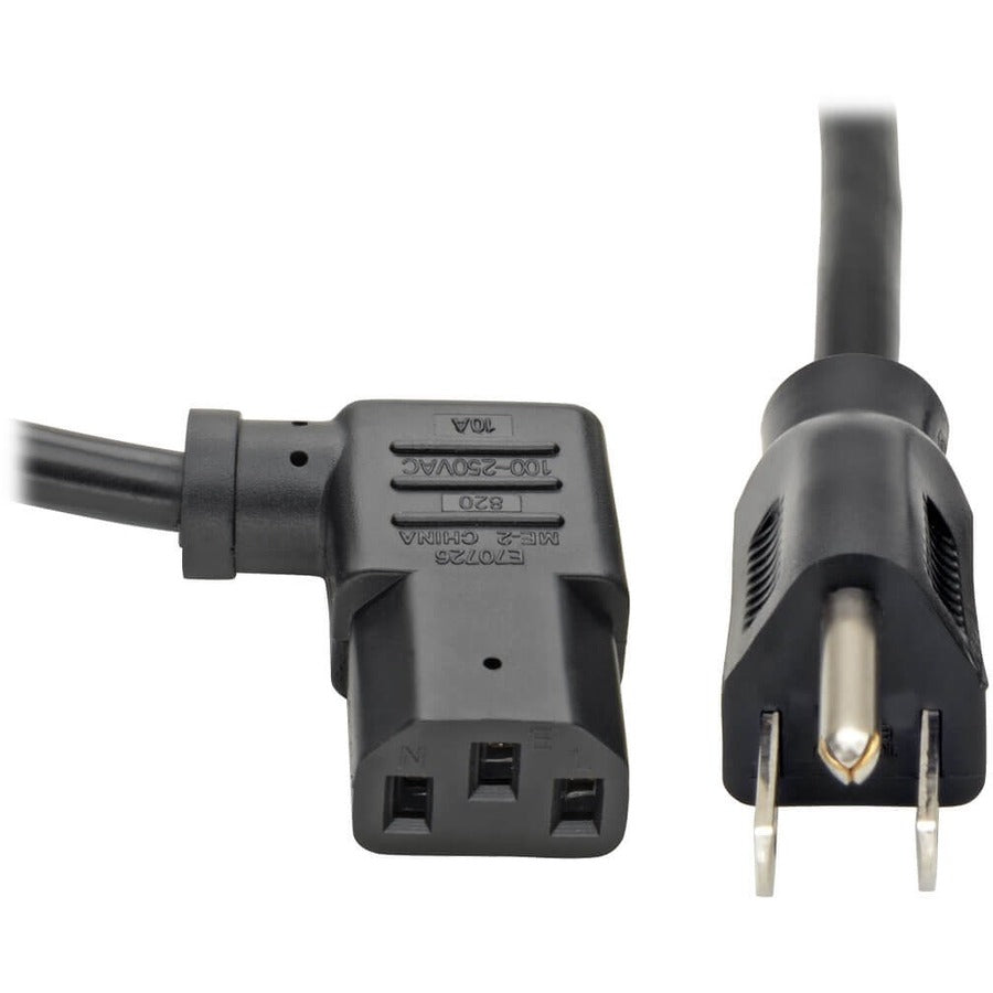 Tripp Lite Computer Power Cord 10A 18AWG 5-15P to Right Angle C13 10' 10ft - 10A 18AWG 5-15P to Right Angle C13 10ft - P006-010-13RA - eCommerce Business Prime
