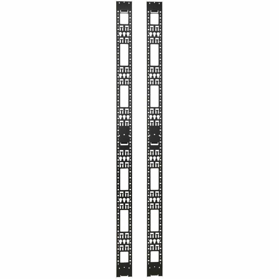 Tripp Lite 45U Rack Enclosure Server Cabinet Vertical Cable Management Bars - Cable Strain Relief Bar - Black - 2 Pack - 45U Rack Height - SRVRTBAR45 - eCommerce Business Prime