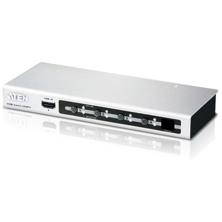 ATEN VS481B 4-Port HDMI Switch - 4096 x 2160 - 4K - 4 x 1 - Computer, Set-top Box, DVD Player, Display, Projector, TV - 4 x HDMI Out - VS481B - eCommerce Business Prime