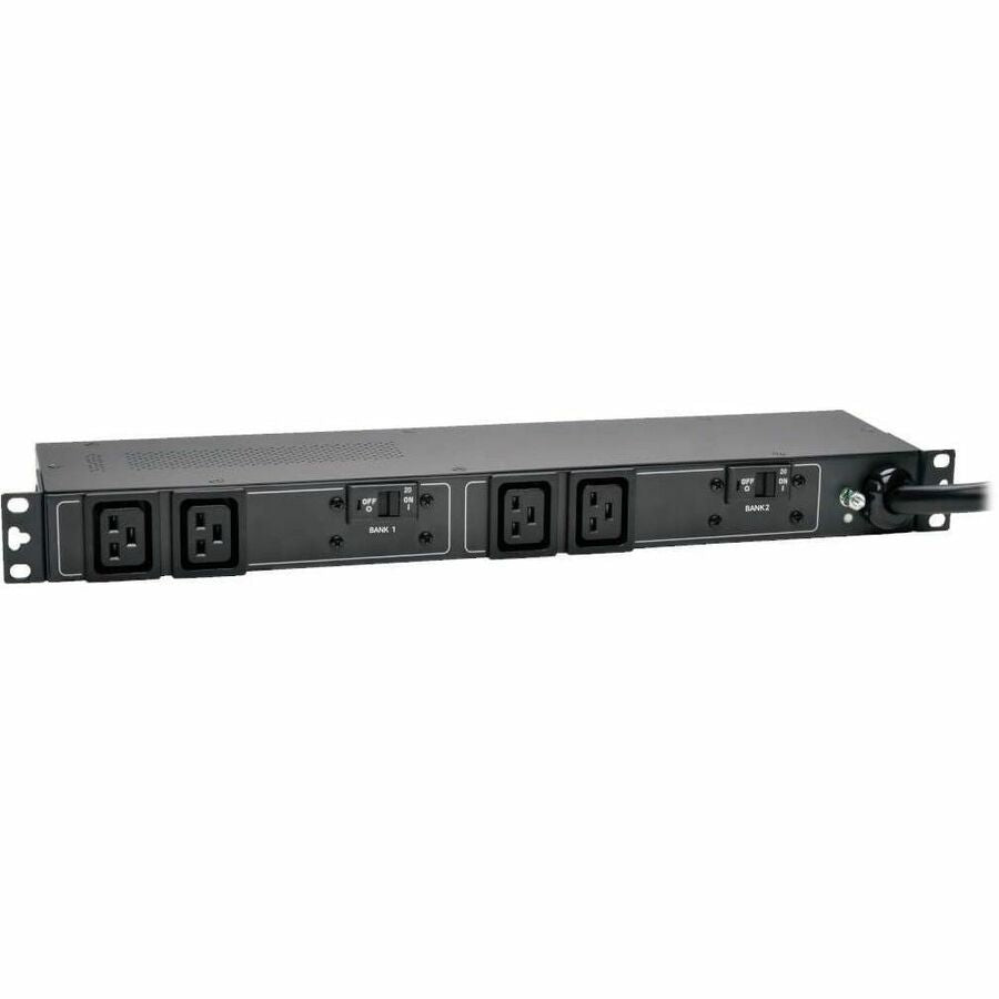 Tripp Lite PDU Basic 208V / 240V 5/5.8kW 30A C19 4 Outlet L6-30P Horizontal 1URM - NEMA L6-30P - 4 x IEC 60320 C19 - 230 V AC - 5.80 kVA - 1U Horizontal Rackmount, Wall Mountable, Under-counter - PDUH30HV19 - eCommerce Business Prime