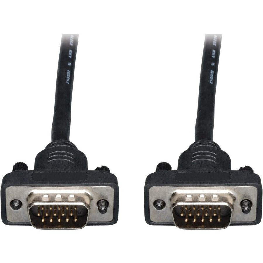 Tripp Lite 10ft Low Profile VGA Coax Monitor Cable High Resolution HD15 M/M - Coaxial for Video Device, Monitor - 10 ft - 1 x HD-15 Male VGA - 1 x HD-15 Male VGA - Nickel Plated, Gold-plated Contacts ...  - P502-010-SM - eCommerce Business Prime