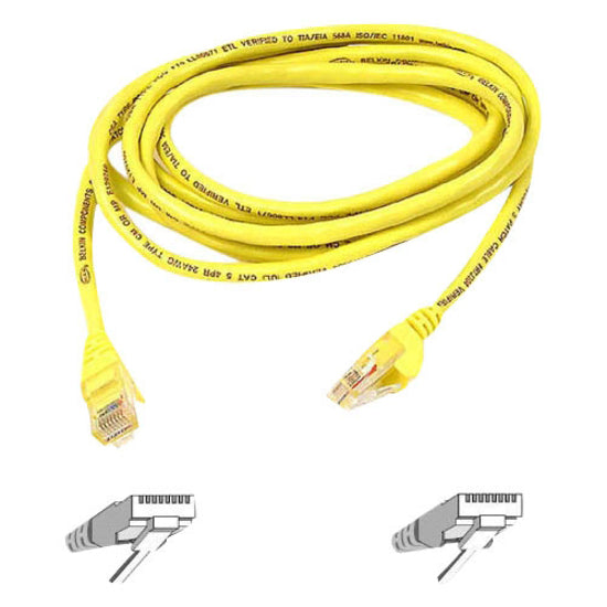 Belkin Cat5e Cable - RJ-45 Male - RJ-45 Male - 1ft - Yellow - A3L791-01-YLW-S - eCommerce Business Prime
