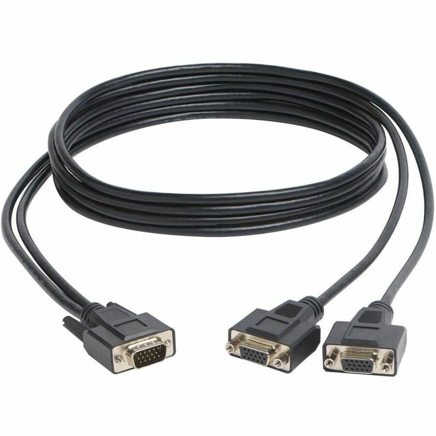 Tripp Lite High Resolution VGA Monitor Y Splitter Cable HD15 to 2x HD15 6ft - 6 ft VGA Video Cable for PC, Monitor - First End: 1 x 15-pin HD-15 - Male - Second End: 2 x 15-pin HD-15 - Female - Splitt - P516-006-HR - eCommerce Business Prime