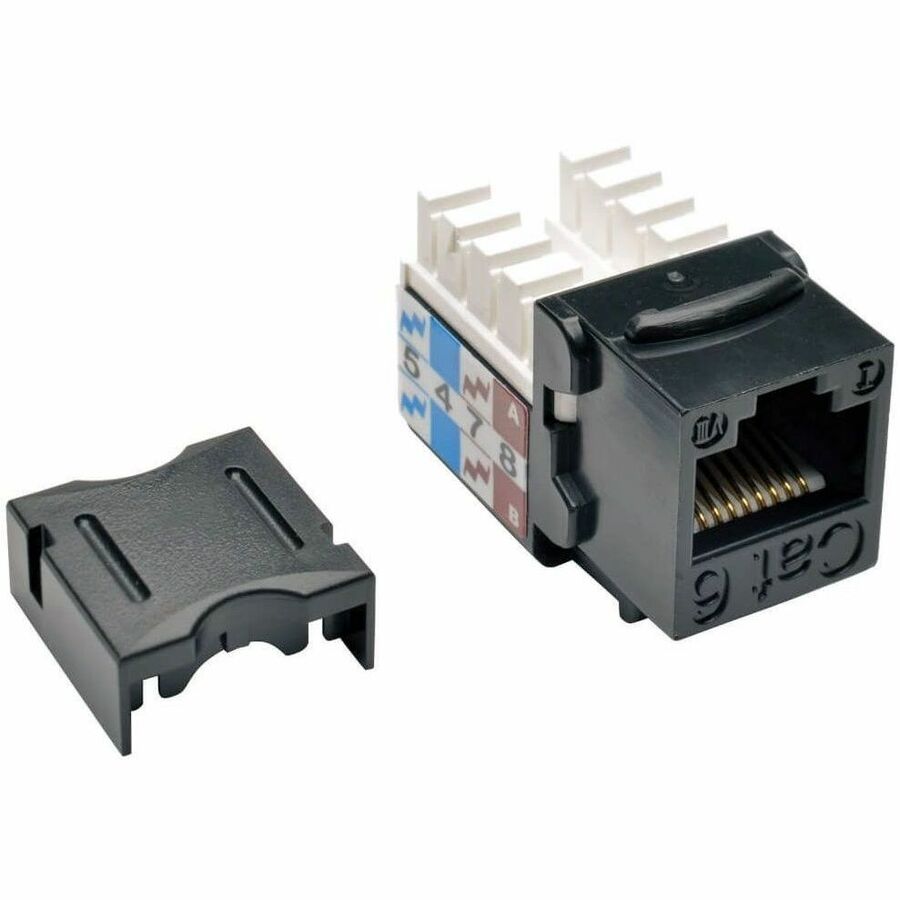 Tripp Lite Cat6 Cat5e 110 Style Punch Down Keystone Jack Black 10-Pack TAA - 10 Pack - 1 x RJ-45 Network Female - Black - TAA Compliant - N238-010-BK - eCommerce Business Prime