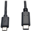 Tripp Lite 6ft USB 2.0 Hi-Speed Cable Micro-B Male to USB Type-C USB-C Male - USB - 60 MB/s - 6 ft - 1 x Micro-B Male USB - 1 x Type C Male USB - Gold-plated Contacts, Nickel Plated - Shielding - Blac...  - U040-006-MICRO - eCommerce Business Prime