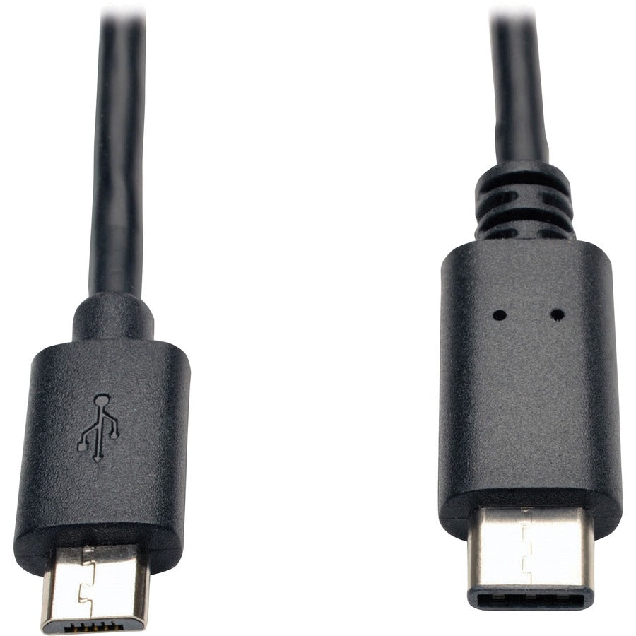 Tripp Lite 6ft USB 2.0 Hi-Speed Cable Micro-B Male to USB Type-C USB-C Male - USB - 60 MB/s - 6 ft - 1 x Micro-B Male USB - 1 x Type C Male USB - Gold-plated Contacts, Nickel Plated - Shielding - Blac...  - U040-006-MICRO - eCommerce Business Prime